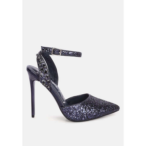 Cloriss Diamante Embellished Glitter High Heels - Picture 1 of 5